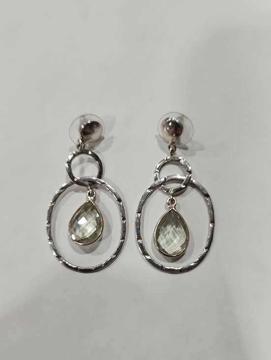 Jewelry - Vintage Silpada Sterling Silver Hammered Hoop Drop Earrings